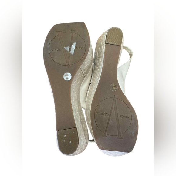 Vince Camuto Wedge Pale Pink Slip On Strappy Size 6B 36 EUC - Picture 6 of 7